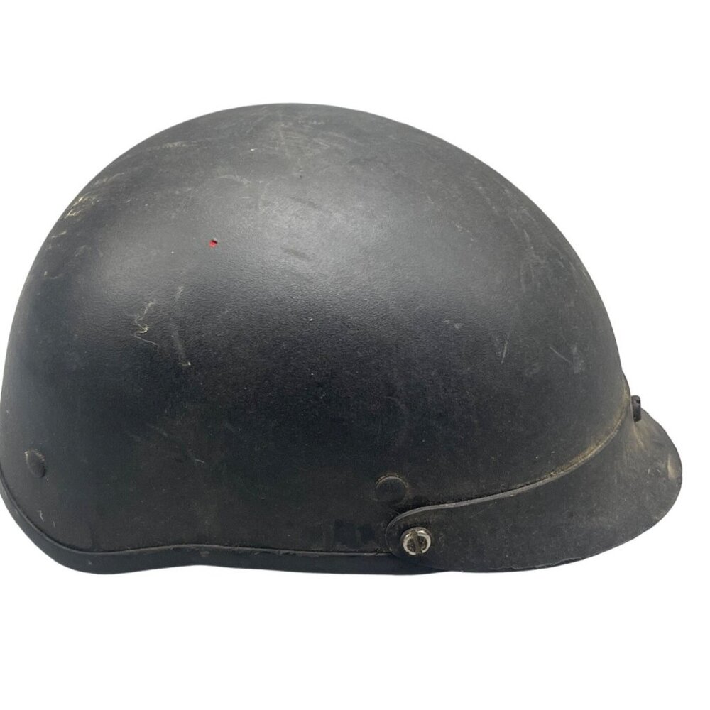 vintge half helmets visor chin buckle padded size large READ